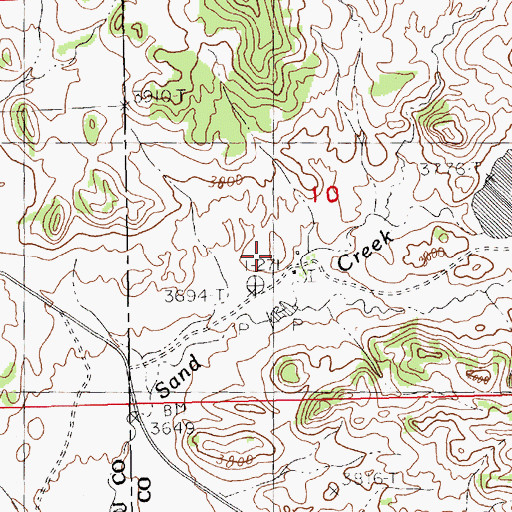 Topographic Map of Gerald Kane Dam, MT