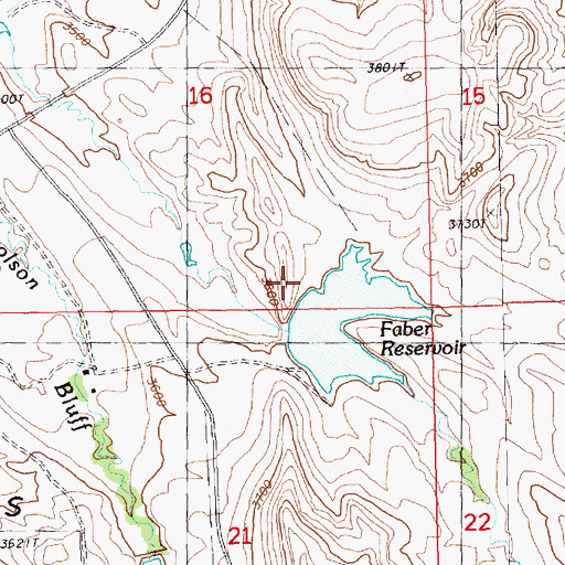 Topographic Map of Faber Cattle Dam, MT