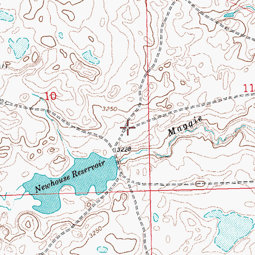 Topographic Map of Newhouse Reservoir Dam, MT