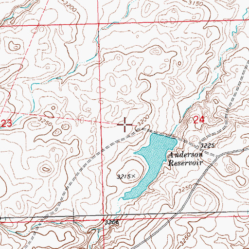 Topographic Map of Anderson Reservoir Dam, MT