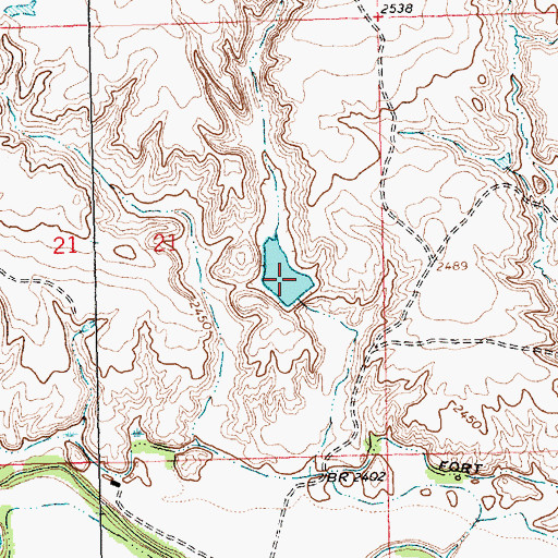 Topographic Map of Carson MN-66 Dam, MT