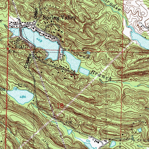 Topographic Map of Spring Valley Lake Number Two Dam, AR