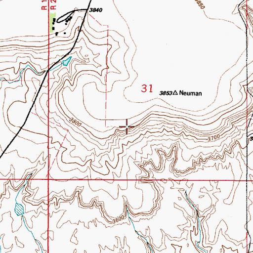 Topographic Map of Neuman Dam, MT