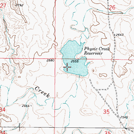 Topographic Map of Physic Creek Dam, MT