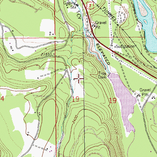 Topographic Map of Lake Creek Dam, MT