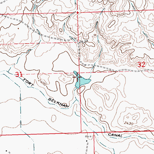 Topographic Map of Miller Dam, MT