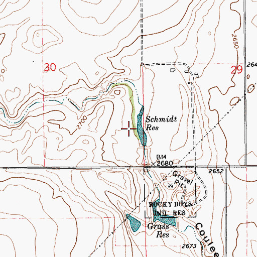Topographic Map of Schmidt Dam, MT
