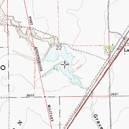 Topographic Map of Wilfred Tow Dam, MT