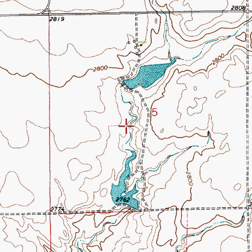 Topographic Map of Dees Brothers Dam, MT