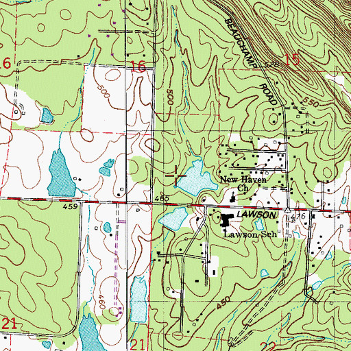 Topographic Map of Cecil White Lake Dam, AR