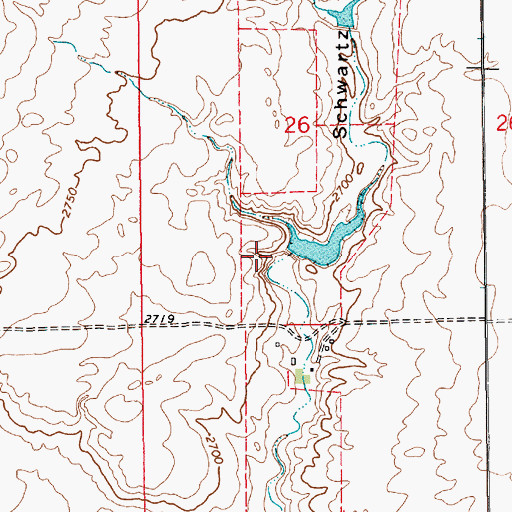 Topographic Map of Kiemle Dam, MT