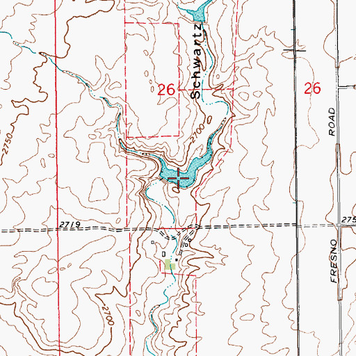 Topographic Map of Kiemle Reservoir, MT