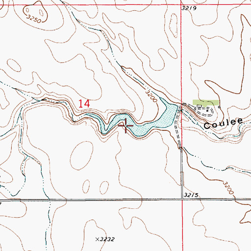 Topographic Map of Prescott Reservoir, MT
