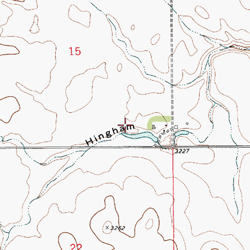 Topographic Map of Hingham Sandy Sage Dam, MT