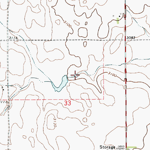 Topographic Map of Bye Gone Dam, MT