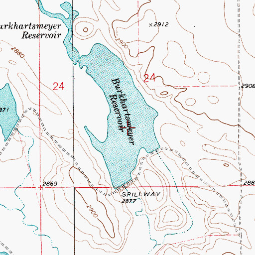 Topographic Map of Magnum South Dam, MT