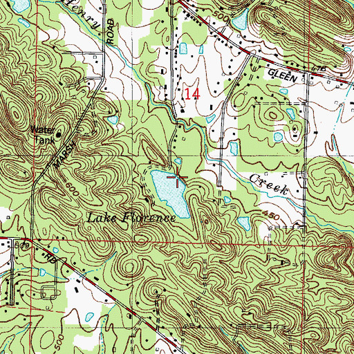 Topographic Map of Florence Dam, AR