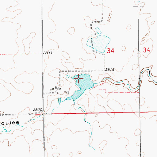 Topographic Map of Lohman Dam, MT