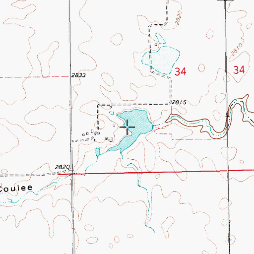 Topographic Map of Lohman Reservoir, MT