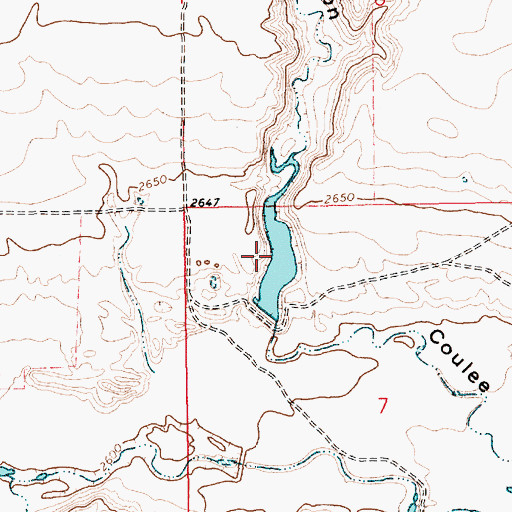 Topographic Map of Kuntson Number 1 Dam, MT