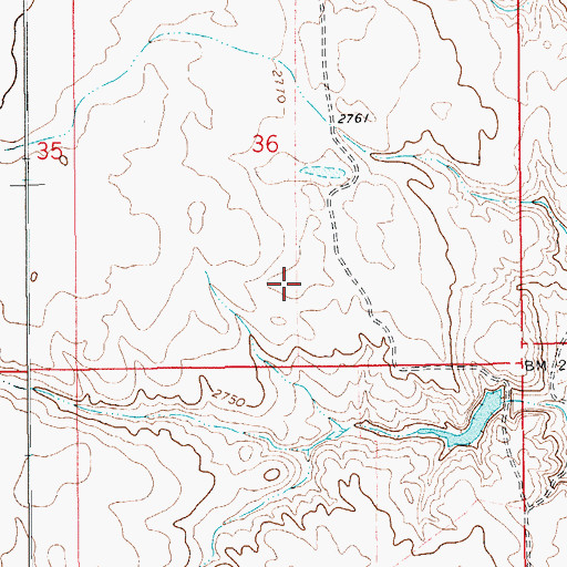 Topographic Map of Orville Number 1 Dam, MT