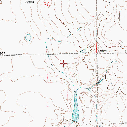 Topographic Map of Cool Cotton Dam, MT