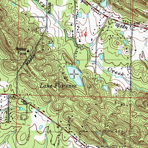 Topographic Map of Lake Florence, AR