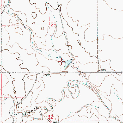 Topographic Map of Burgundy Dam, MT