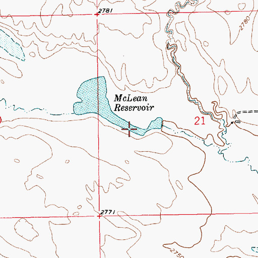 Topographic Map of McLean Dam, MT