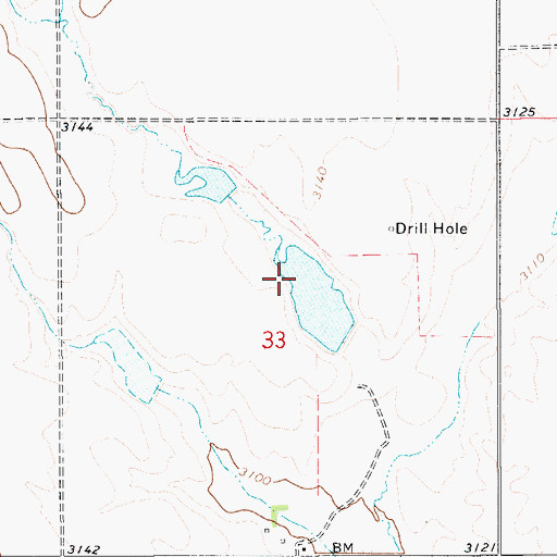 Topographic Map of Wolery Waters Dam, MT