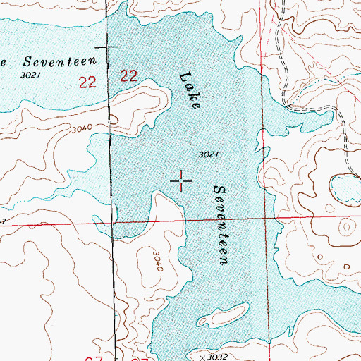 Topographic Map of Lake Seventeen, MT