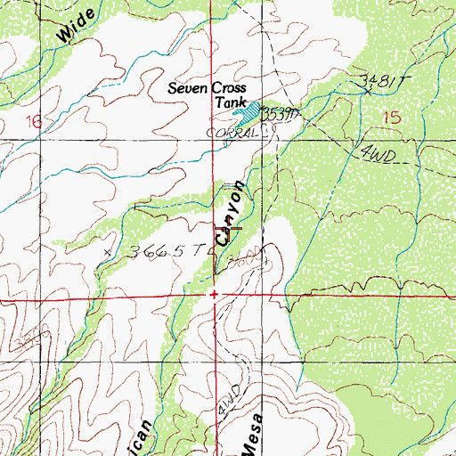 Topographic Map of Mexican Canyon, AZ