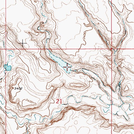 Topographic Map of Turner Dam, MT