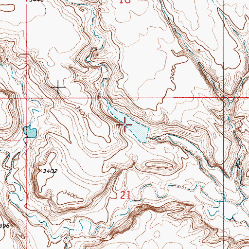 Topographic Map of Turner Reservoir, MT