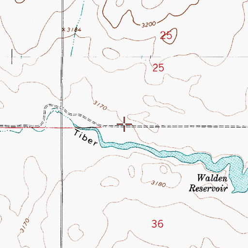 Topographic Map of Walden Dam, MT