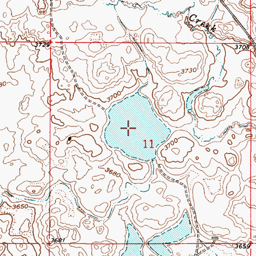 Topographic Map of Bourpe and Hamilton Reservoir, MT