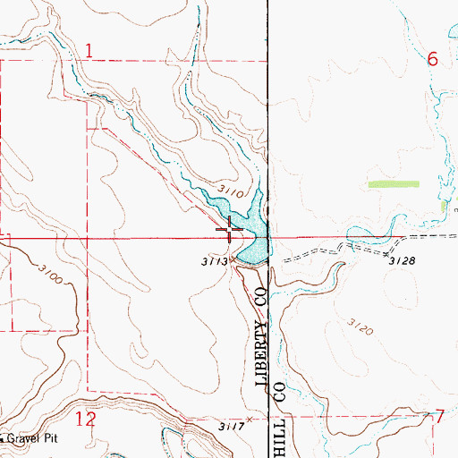 Topographic Map of Wolery Fish Pond Dam, MT