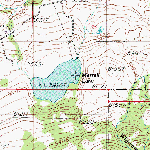 Topographic Map of Merrell Dam, MT