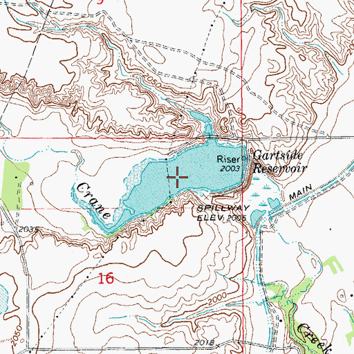 Topographic Map of Gartside Reservoir, MT