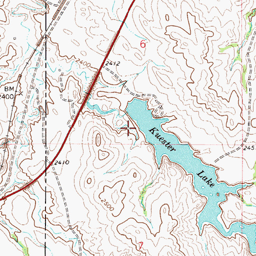 Topographic Map of Kuester Dam, MT