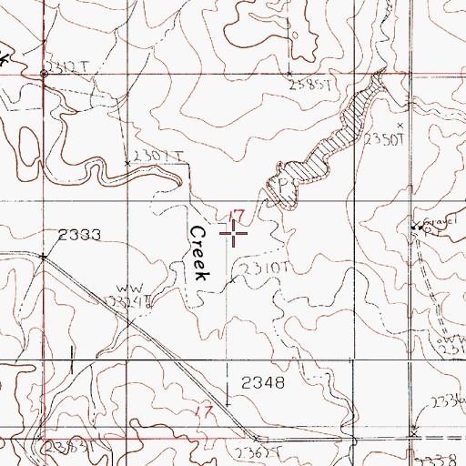 Topographic Map of Bahls Dam, MT