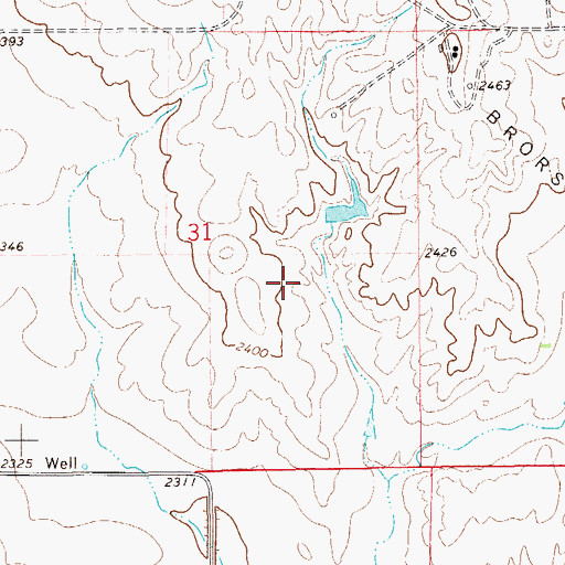 Topographic Map of Albin Dam, MT