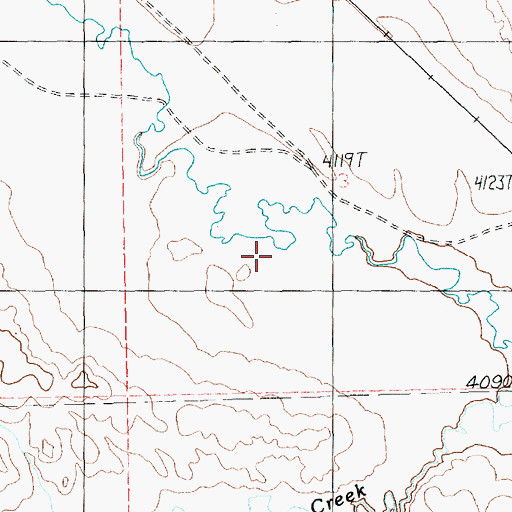 Topographic Map of Ernie Hudson Dam, MT