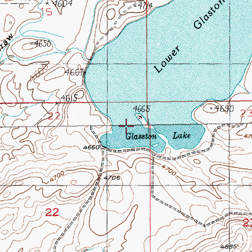 Topographic Map of Walvoord Lake Dam, MT