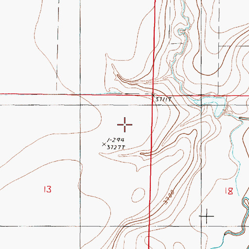 Topographic Map of Ferris Farms Dam, MT