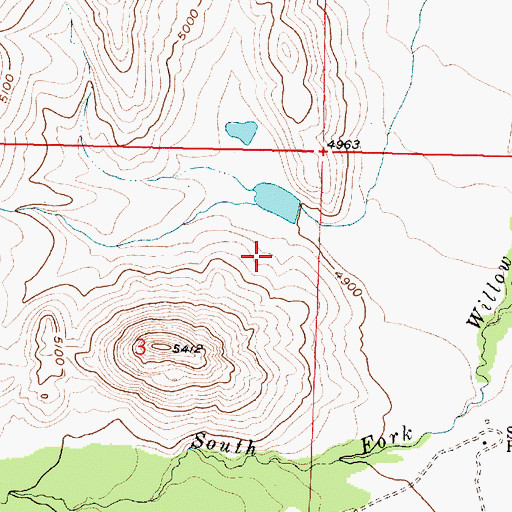 Topographic Map of John Lane Dam, MT