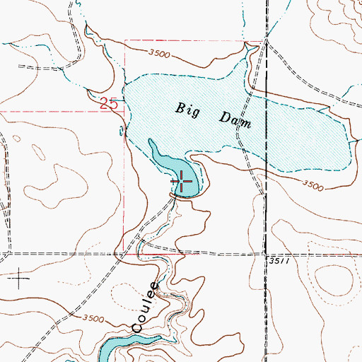 Topographic Map of Big Dam, MT
