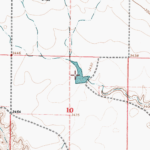 Topographic Map of Ed McIntyre Reservoir, MT