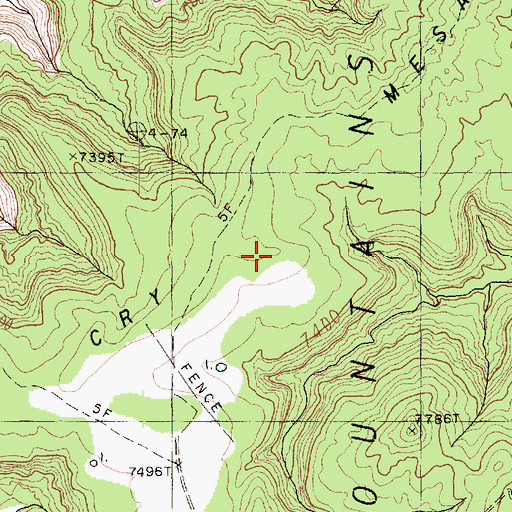 Topographic Map of Mexican Cry Mesa, AZ