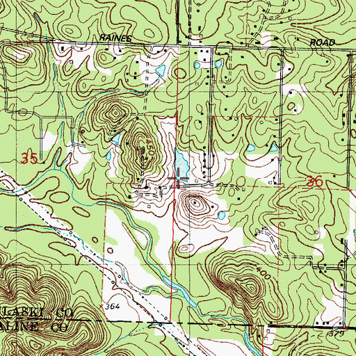 Topographic Map of Dailey Lake Dam, AR